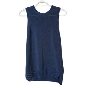J. McLaughlin Alto – Navy Sleeveless Sweater Vest, Tight Knit, Size XS